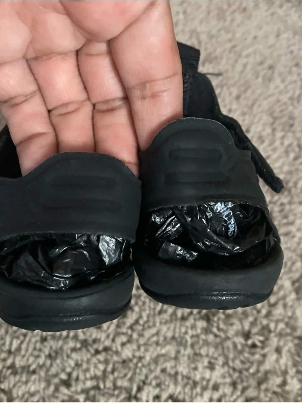 Nike Sunray protect Black Sandals with White Swoosh Accent size 7